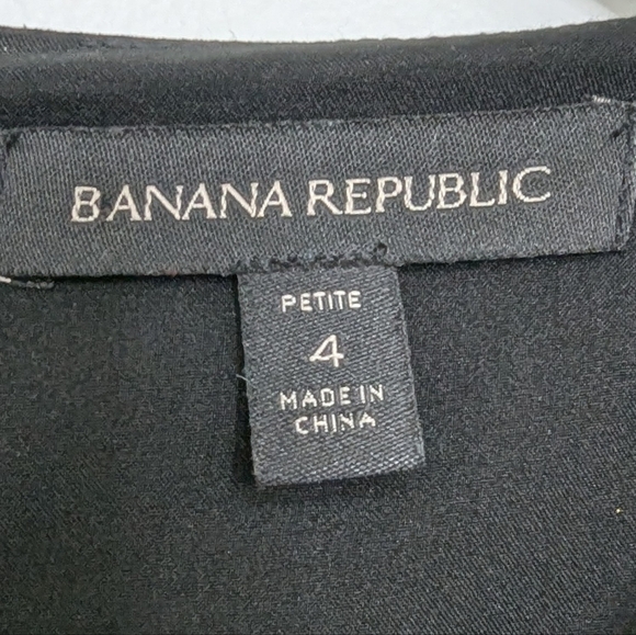 Banana Republic Dress 4 Black Petite Shift Drape Back Basic Minimalist - Picture 5 of 8